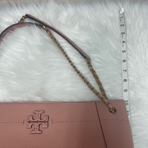 | Tory Burch | McGraw Slouchy Leather Tote - Pink Quartz. - Picture 6 of 8